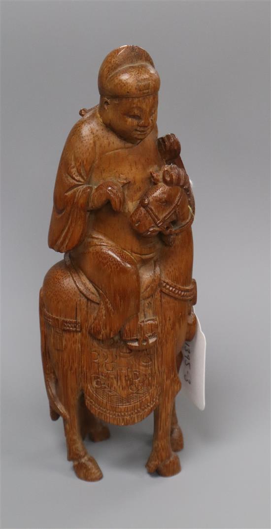 A Chinese bamboo immortal on horse height 23cm